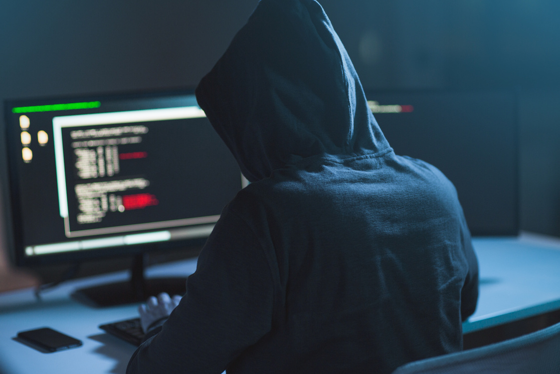 Hacker Using Computer Virus for Cyber Attack